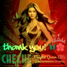 a poster that says thank you cheche on it