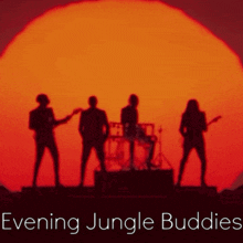 a poster for evening jungle buddies shows a group of people playing instruments