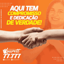 a poster that says aqui tem compromiso and dedicacao de verdade