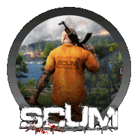 an icon for a game called scum with a man holding a gun