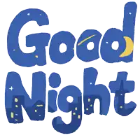 a blue sign that says " good night " on it