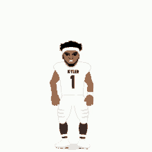 a cartoon of a football player wearing a kyler 1 jersey