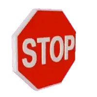 a stop sign with a purple border is shown on a white background