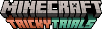 a logo for minecraft tricky trials is shown in a white background