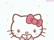 hello kitty says i wanna kiss u in front of hearts