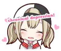 a cartoon of a girl with the words chronical depression written on it