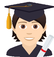 a person wearing a graduation cap and gown holding a diploma