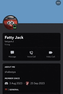 a screenshot of fatty jack 's profile on discord