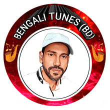 a logo for bengali tunes ( bd ) with a man in a white hat