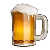 a mug of beer with foam on top of it on a white background