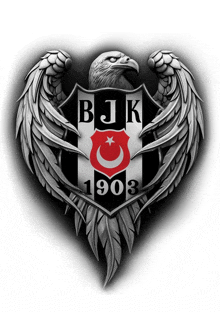 a logo for bjk 1903 with an eagle and a crescent moon