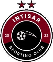 the logo for the intisar sporting club shows a soccer ball