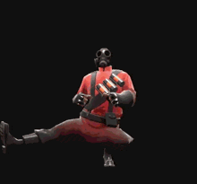 a cartoon character with a gas mask on his head