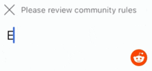 a screenshot of a reddit post asking people to review community rules