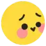 a yellow smiley face with pink cheeks and a heart on it .