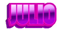 the word julio is written in pink and purple letters