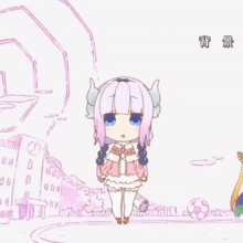 a cartoon of a girl with horns and a soccer ball