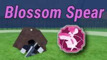 a video game called blossom spear shows a person with a sword