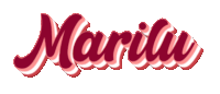 the name marilu is written in red and pink letters