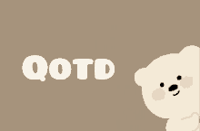 a teddy bear is peeking out from behind a wall with the word qtd above it