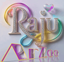 the name raju is surrounded by diamonds and hearts