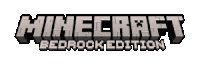 the logo for minecraft bedrock edition is shown on a white background