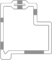 a black and white drawing of a swimming pool with a gray border .