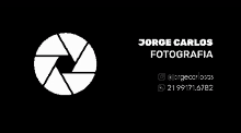 a black and white business card for jorge carlos fotografia