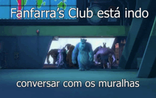 a poster for fanfarra 's club shows monsters inc characters