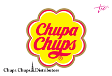 a yellow and red logo for chupa chups candy