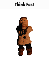 a picture of a monkey with the words " think fast " above it