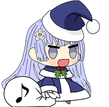 a drawing of a girl in a santa hat