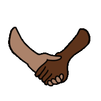 a cartoon of two hands shaking each other