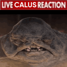 a picture of a creature with a live calus reaction sign above it