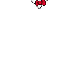 a hello kitty cartoon with a red bow on her head