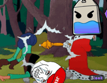a cartoon drawing of a man wearing a red jeff hat