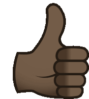 a brown thumbs up icon on a white background