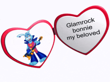 a heart shaped mirror with a picture of glamrock bonnie on it