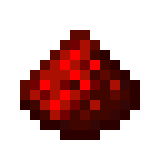 a pixel art illustration of a pile of red powder .