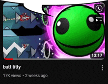 a video of a game called butt titty has 17k views