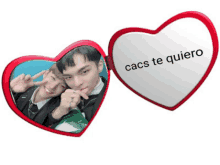 two hearts with cacs te quiero on them