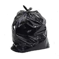 a black garbage bag with a knot in it