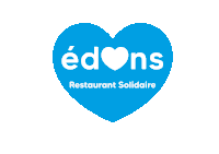 a blue heart that says edons restaurant solidaire on it