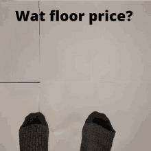 a person 's feet are standing on a tiled floor with the words wat floor price written on it