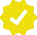 a yellow icon with a white check mark inside of it