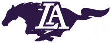 a purple horse with the letter a in white