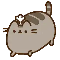 a cartoon cat is wearing a chef 's hat on its head