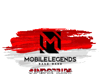 a logo for mobile legends bang bang with a brush stroke