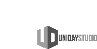 a black and white logo for a company called uniday studio