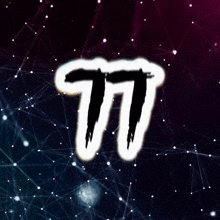 the letter t is surrounded by a purple and blue background